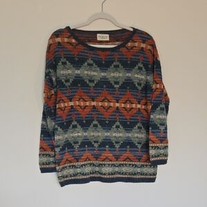 Denim & Supply Ralph Lauren 100% Cotton Aztec Western Sweater | Medium